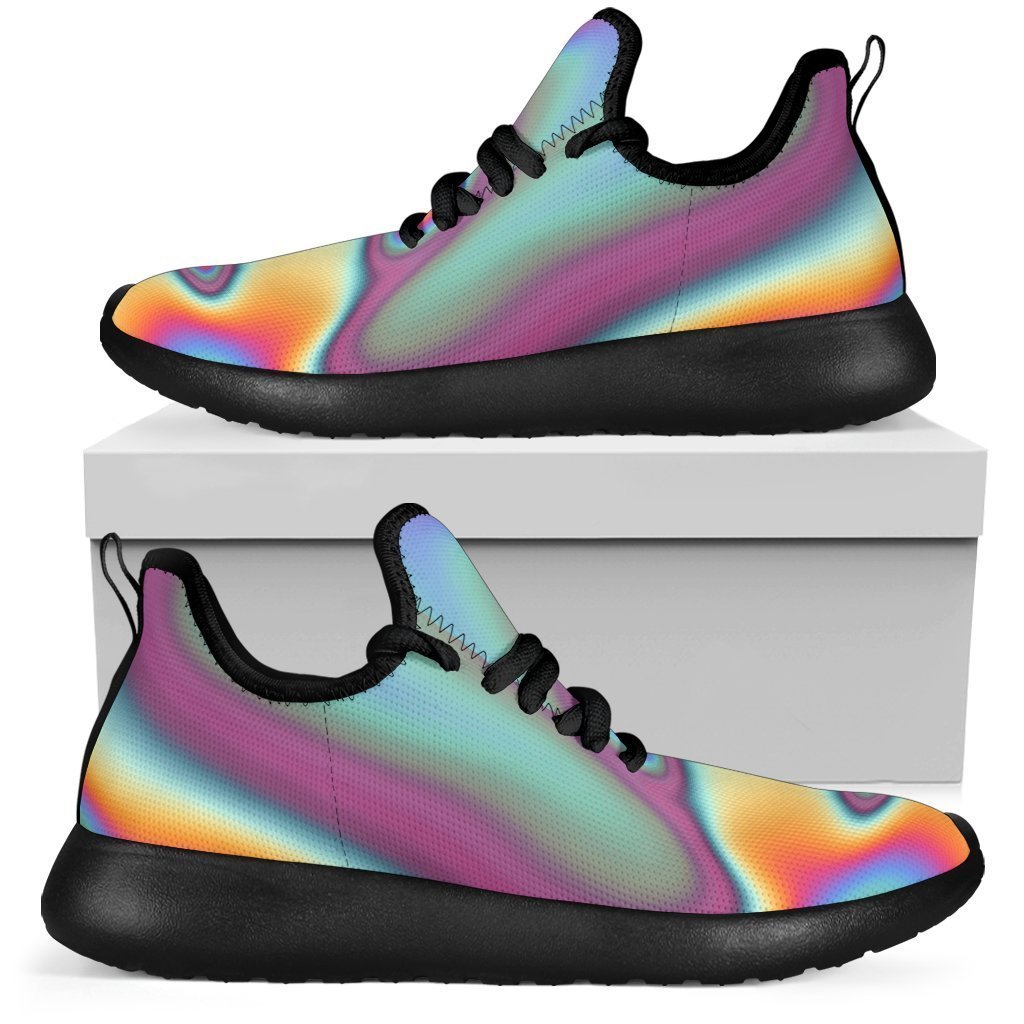 Liquid Holographic Trippy Print Mesh Knit Shoes GearFrost