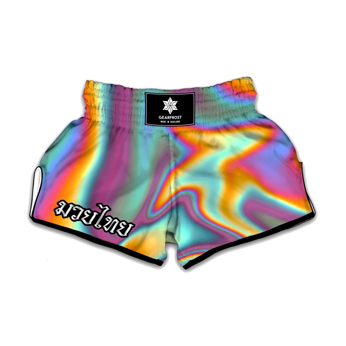 Liquid Holographic Trippy Print Muay Thai Boxing Shorts