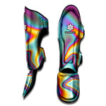 Liquid Holographic Trippy Print Muay Thai Shin Guard
