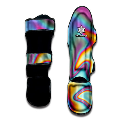 Liquid Holographic Trippy Print Muay Thai Shin Guard