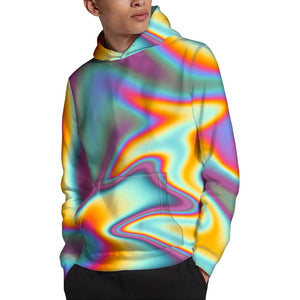 Liquid Holographic Trippy Print Pullover Hoodie