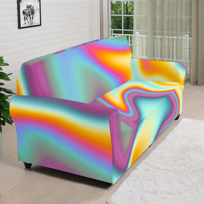 Liquid Holographic Trippy Print Sofa Cover
