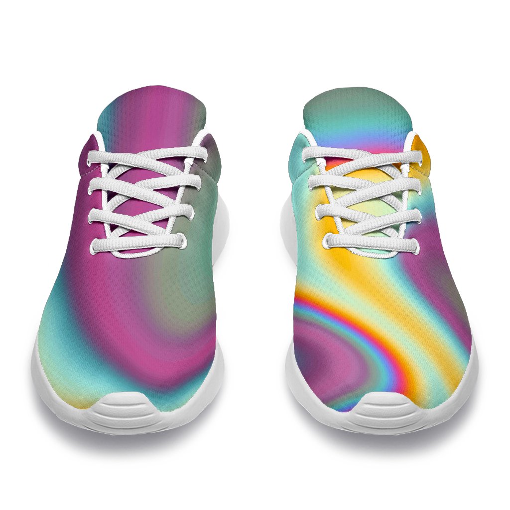 Liquid Holographic Trippy Print Sport Shoes GearFrost