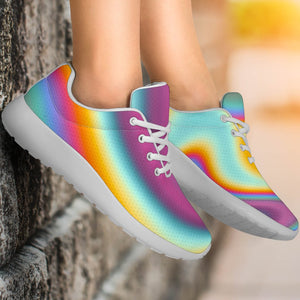 Liquid Holographic Trippy Print Sport Shoes GearFrost