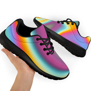 Liquid Holographic Trippy Print Sport Shoes GearFrost