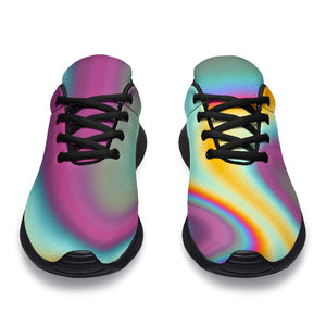 Liquid Holographic Trippy Print Sport Shoes GearFrost