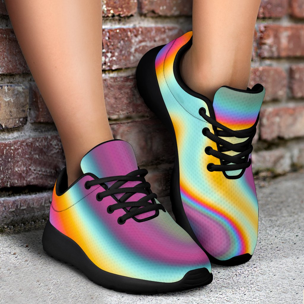 Liquid Holographic Trippy Print Sport Shoes GearFrost