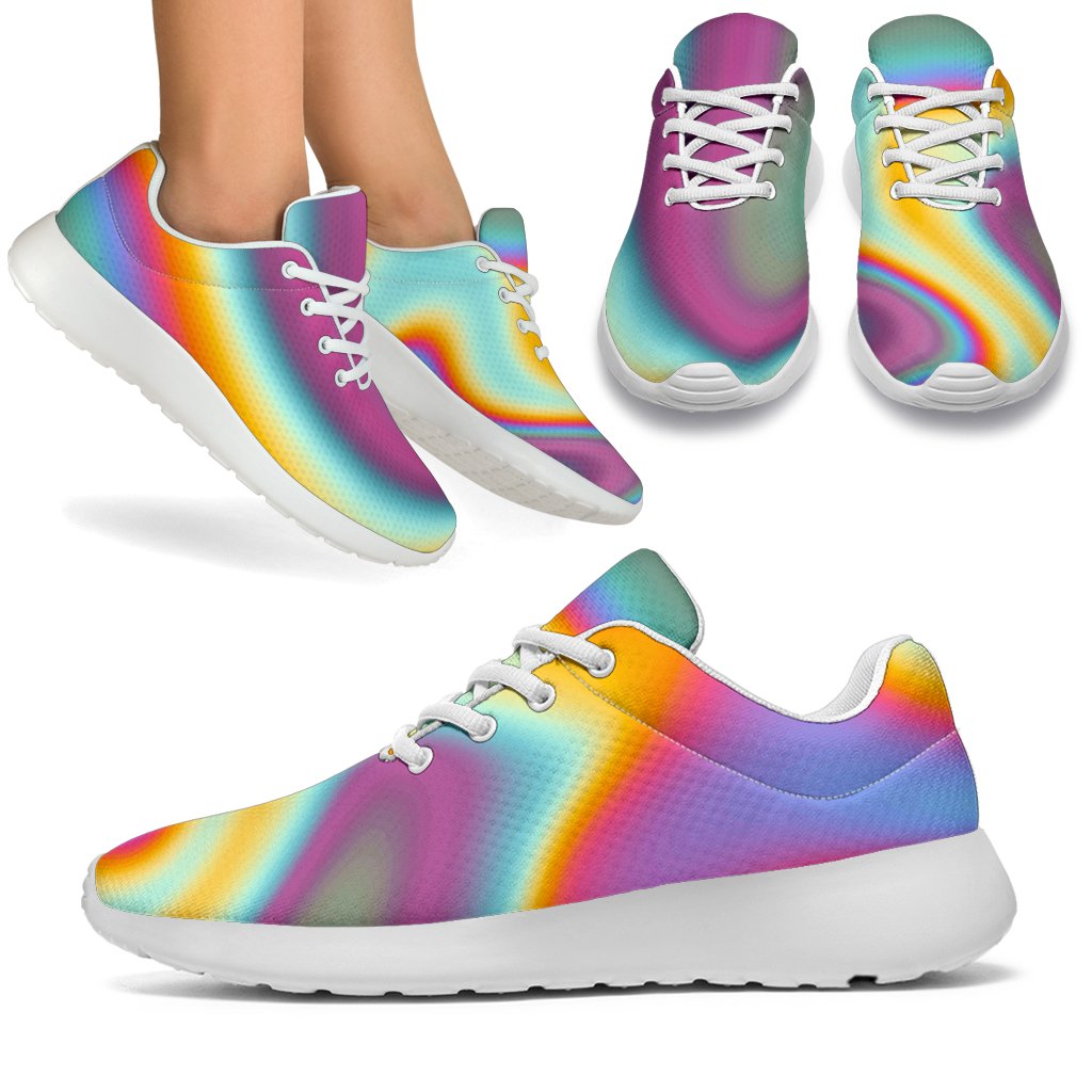 Liquid Holographic Trippy Print Sport Shoes GearFrost