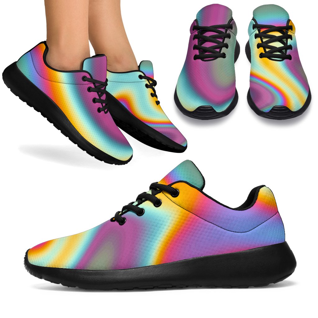 Liquid Holographic Trippy Print Sport Shoes GearFrost