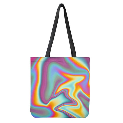 Liquid Holographic Trippy Print Tote Bag