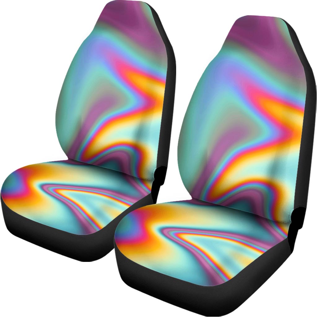 Liquid Holographic Trippy Print Universal Fit Car Seat Covers