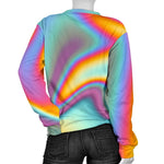 Liquid Holographic Trippy Print Women's Crewneck Sweatshirt GearFrost
