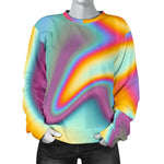Liquid Holographic Trippy Print Women's Crewneck Sweatshirt GearFrost