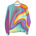 Liquid Holographic Trippy Print Women's Crewneck Sweatshirt