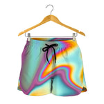 Liquid Holographic Trippy Print Women's Shorts