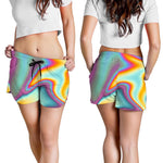 Liquid Holographic Trippy Print Women's Shorts