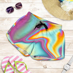 Liquid Holographic Trippy Print Women's Shorts