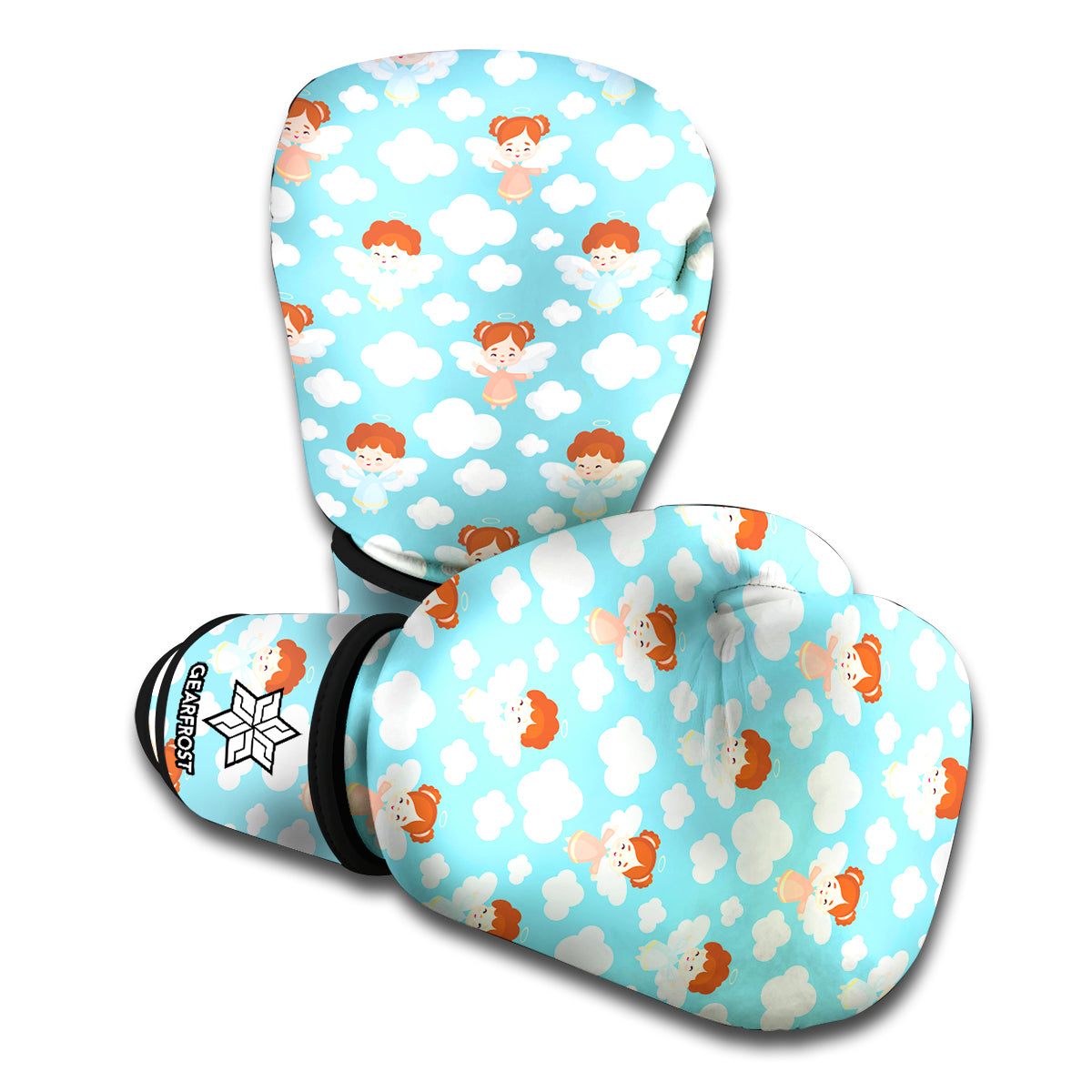 Little Angel Pattern Print Boxing Gloves