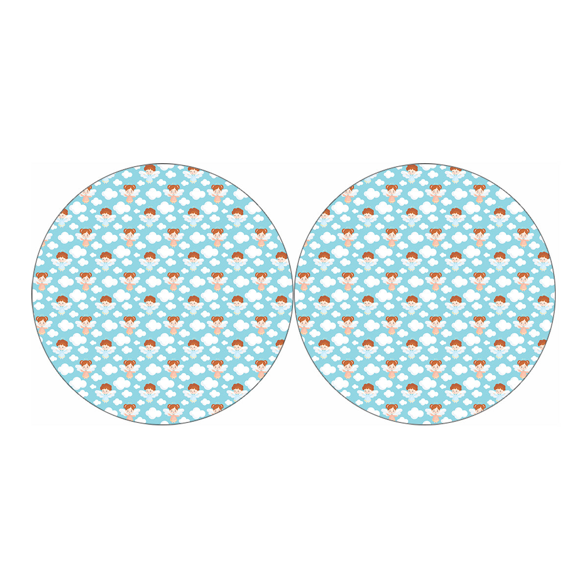 Little Angel Pattern Print Car Coasters