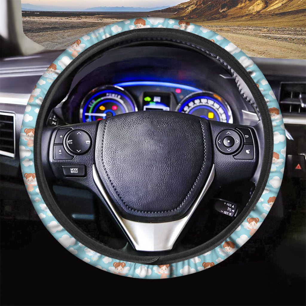 Little Angel Pattern Print Car Steering Wheel Cover