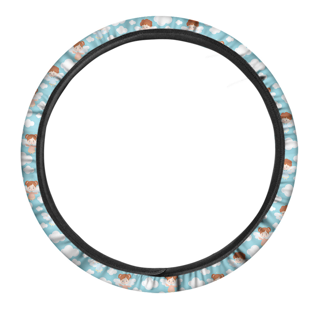 Little Angel Pattern Print Car Steering Wheel Cover