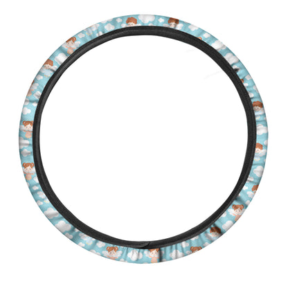 Little Angel Pattern Print Car Steering Wheel Cover