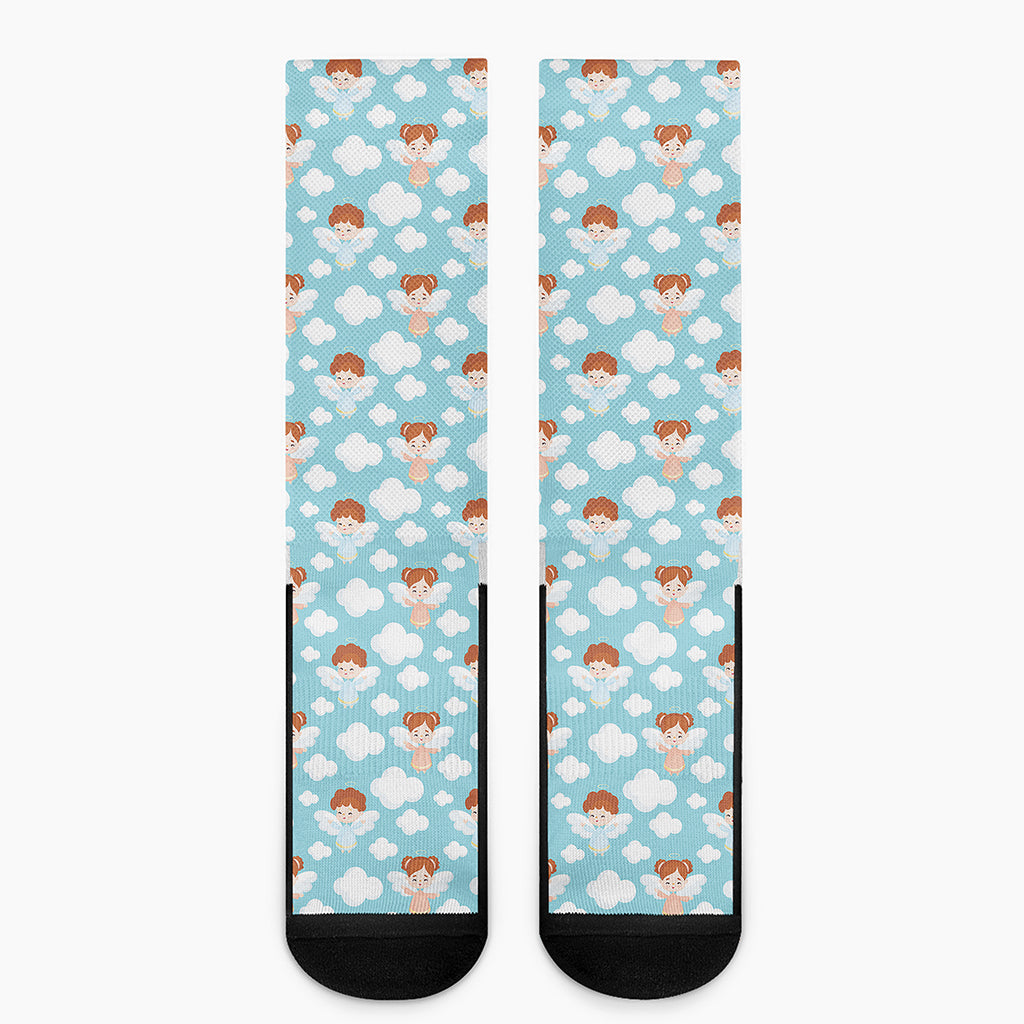 Little Angel Pattern Print Crew Socks