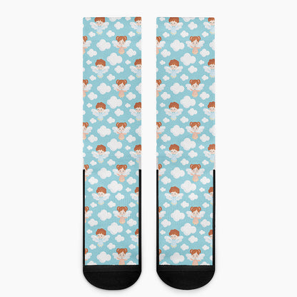 Little Angel Pattern Print Crew Socks