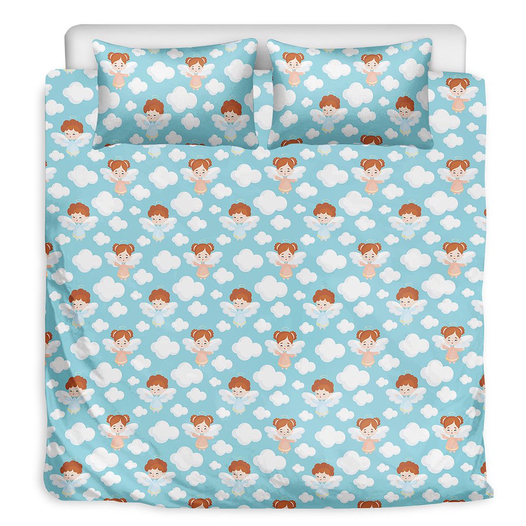 Little Angel Pattern Print Duvet Cover Bedding Set