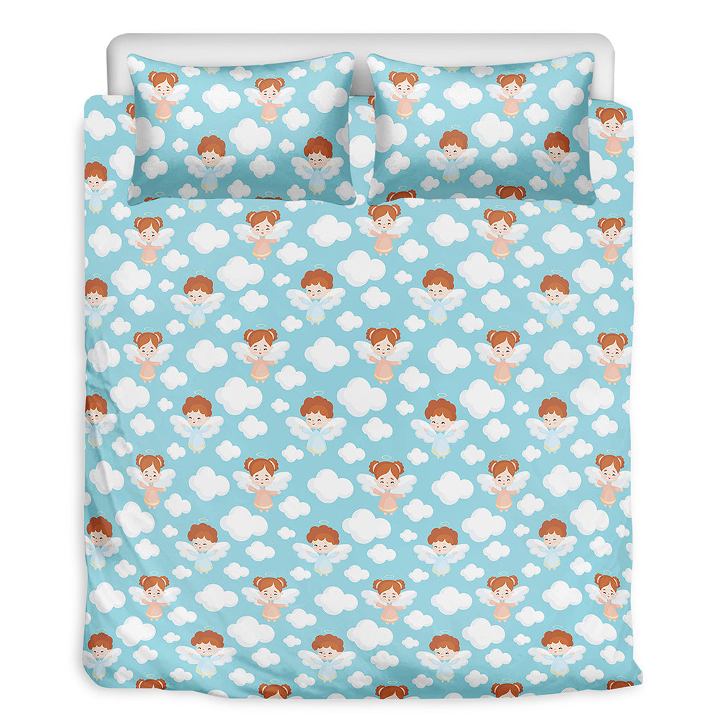 Little Angel Pattern Print Duvet Cover Bedding Set