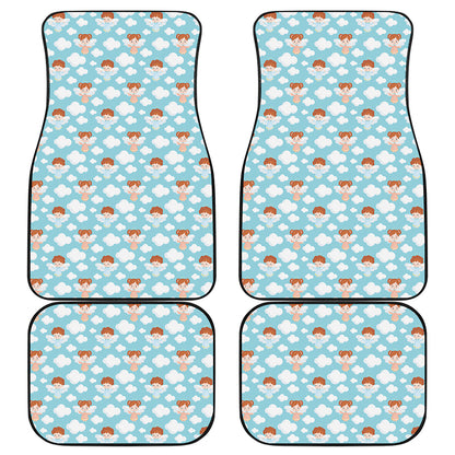 Little Angel Pattern Print Front and Back Car Floor Mats