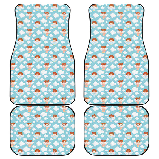 Little Angel Pattern Print Front and Back Car Floor Mats