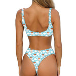 Little Angel Pattern Print Front Bow Tie Bikini