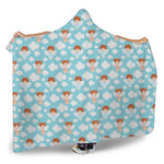 Little Angel Pattern Print Hooded Blanket