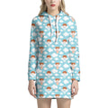 Little Angel Pattern Print Pullover Hoodie Dress