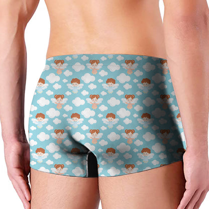 Little Angel Pattern Print Men's Boxer Briefs