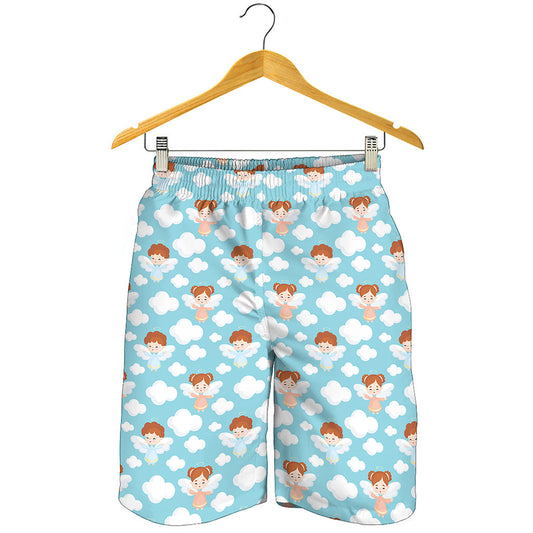 Little Angel Pattern Print Men's Shorts