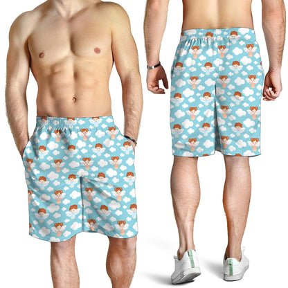 Little Angel Pattern Print Men's Shorts