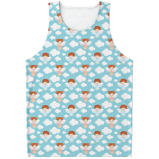 Little Angel Pattern Print Men's Tank Top