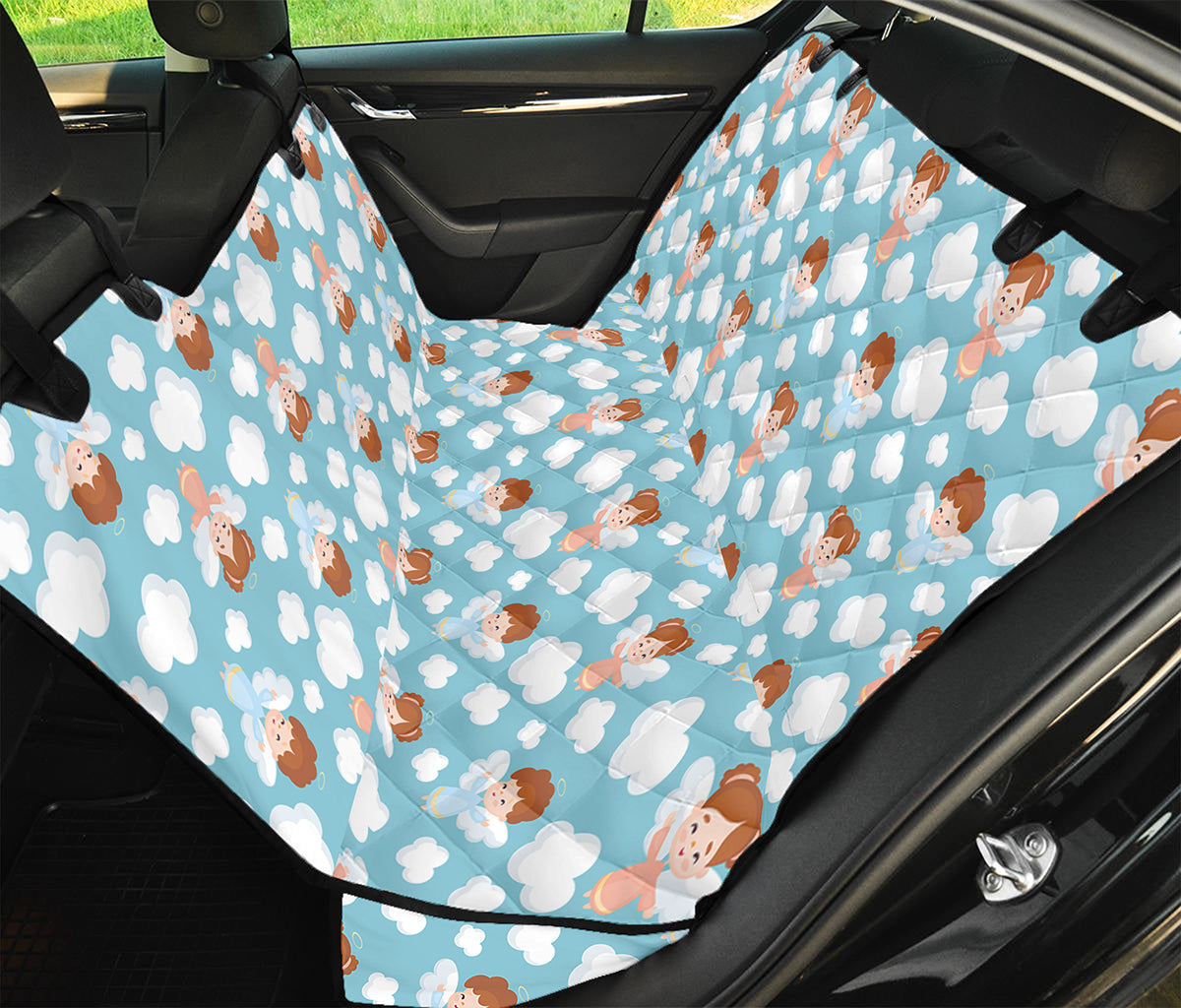 Little Angel Pattern Print Pet Car Back Seat Cover