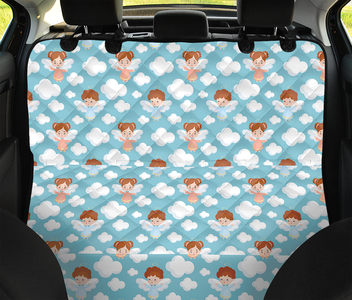Little Angel Pattern Print Pet Car Back Seat Cover