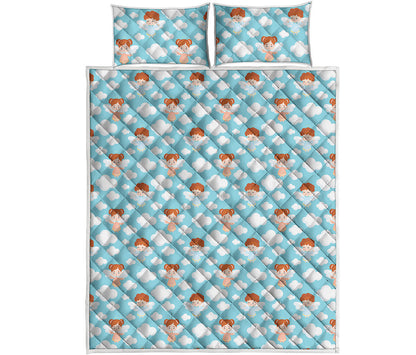 Little Angel Pattern Print Quilt Bed Set