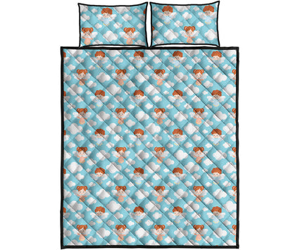Little Angel Pattern Print Quilt Bed Set