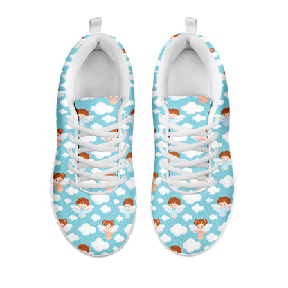 Little Angel Pattern Print White Sneakers