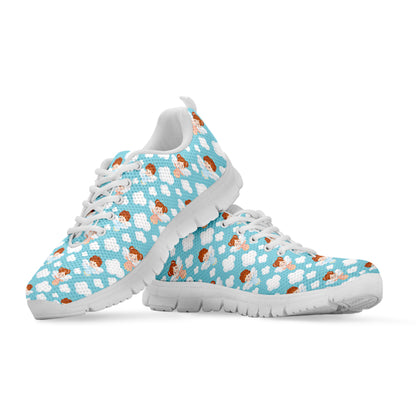 Little Angel Pattern Print White Sneakers