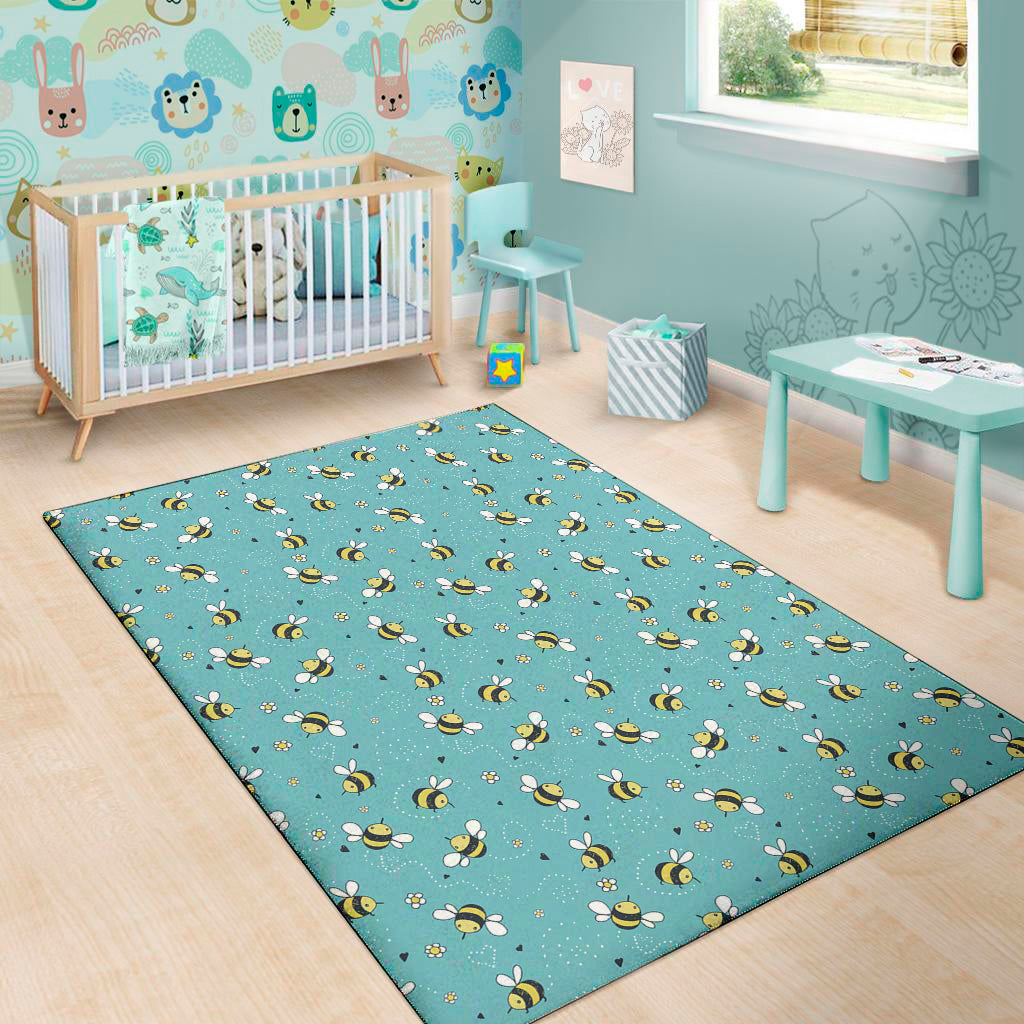 Little Bee Pattern Print Area Rug