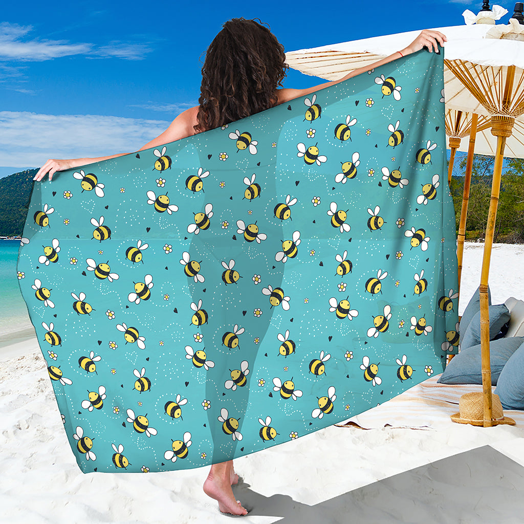 Little Bee Pattern Print Beach Sarong Wrap