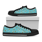 Little Bee Pattern Print Black Low Top Shoes
