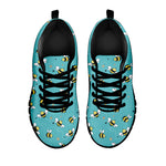 Little Bee Pattern Print Black Sneakers