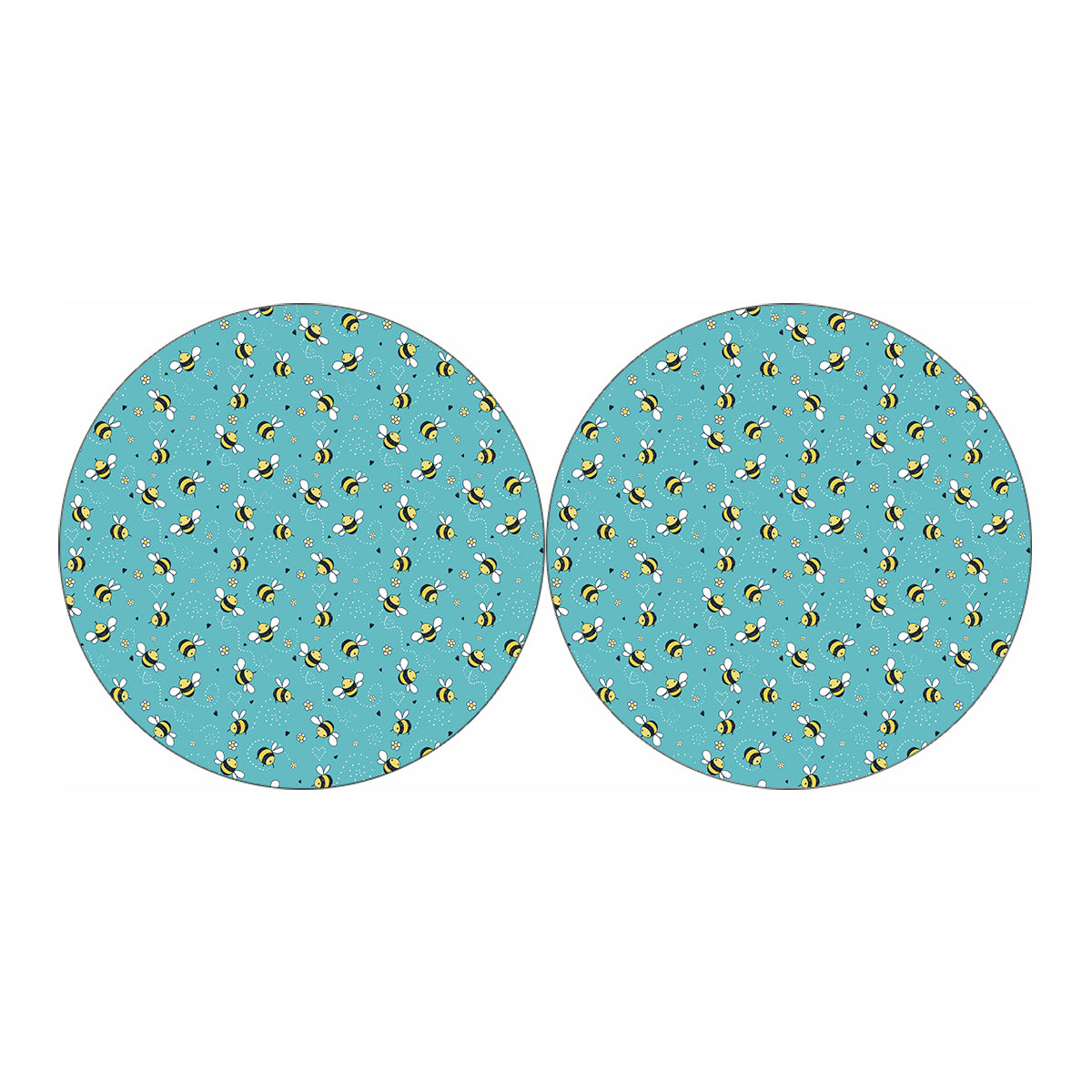 Little Bee Pattern Print Car Coasters